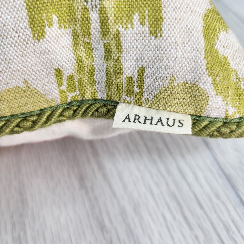 Arhaus P. Kaufmann Green Floral Throw Pillow 12x17 Rectangular Cotton w Insert - Picture 6 of 10